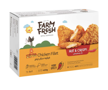 Farm Fresh Frozen Hot & Crispy Zing Chicken Fillets 420Gm