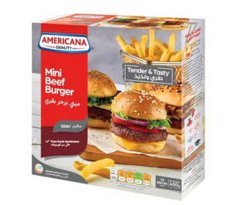 Americana Frozen Mini Beef Burger Sliders 400Gm