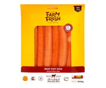 Farm Fresh Frozen Beef Hot Dog - No Artificial Colors 500Gm