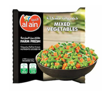 Al Ain Farm Fresh Frozen Mixed Vegetables 400Gm