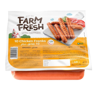 Farm Fresh Frozen Chicken Franks - No Artificial Colors340Gm