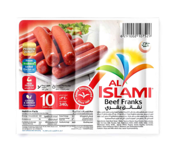 Al Islami Frozen Beef Franks (10 Pieces) 340Gm